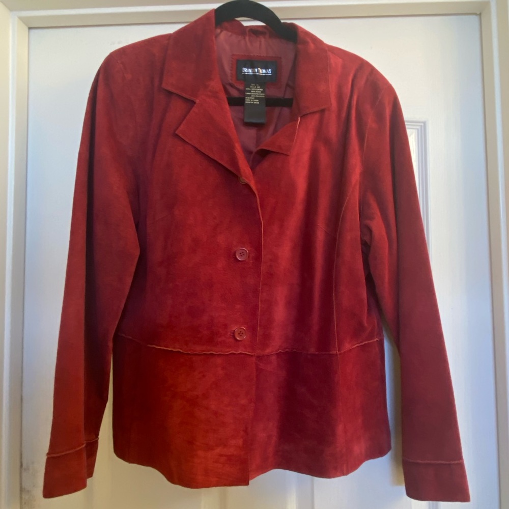 Red suede leather jacket
